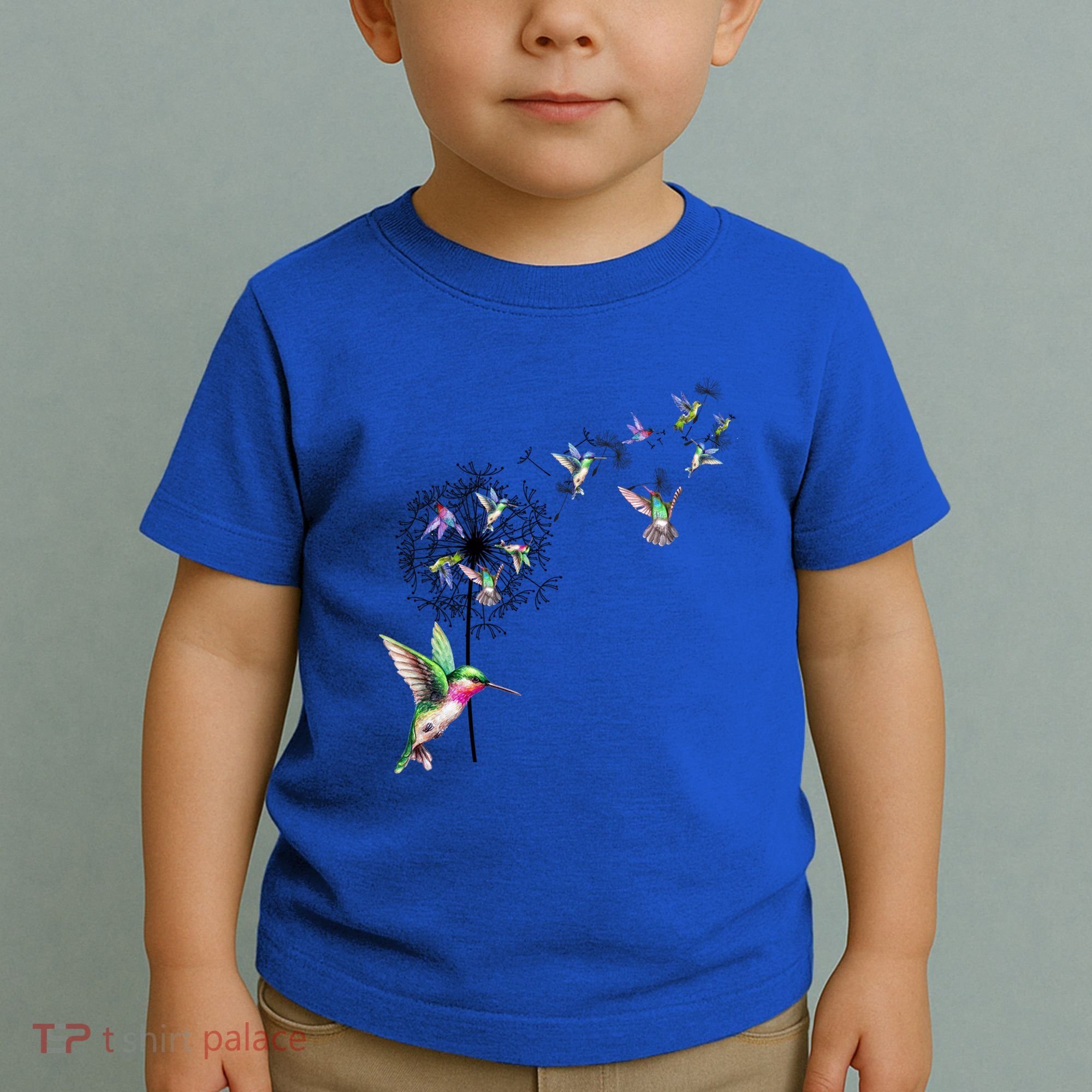 Bird Hummingbird Dandelion Flowers Gift Meaningful Gift Toddler T-Shirt
