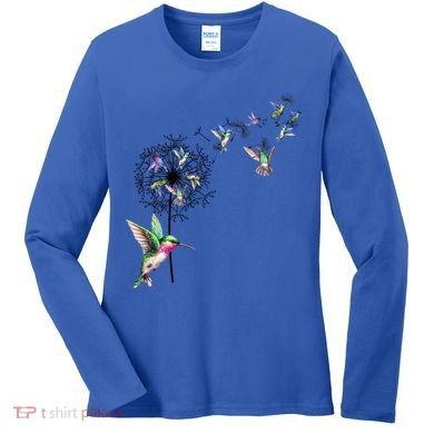 Bird Hummingbird Dandelion Flowers Gift Meaningful Gift Women's Long Sleeve Shirt