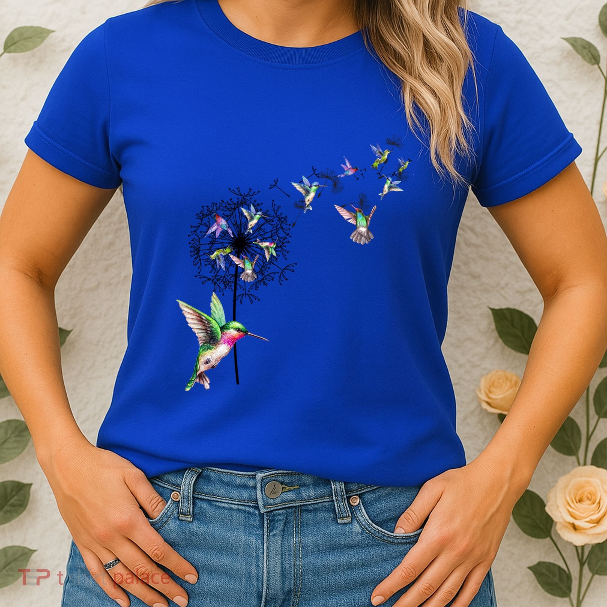 Bird Hummingbird Dandelion Flowers Gift Meaningful Gift Women's T-Shirt
