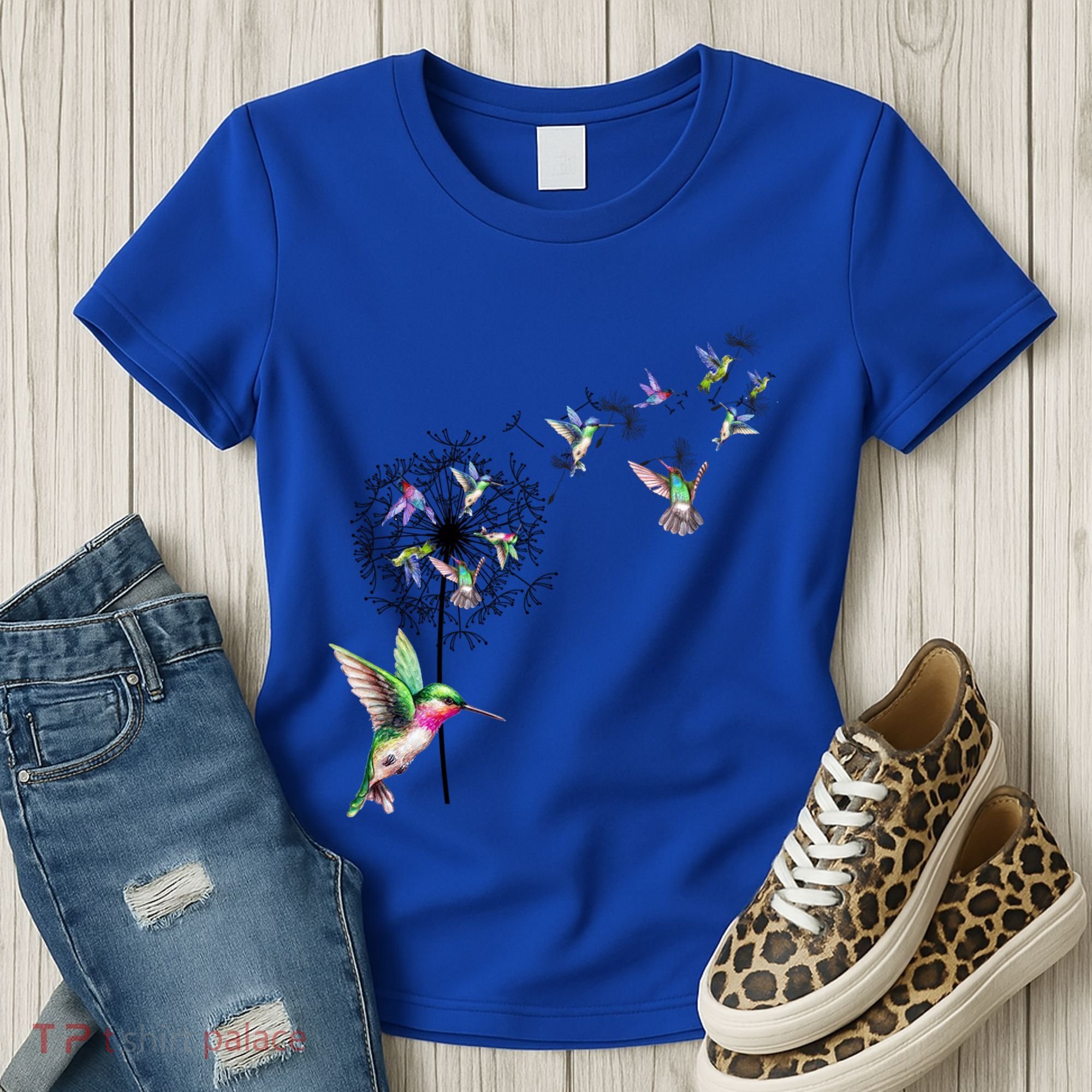 Bird Hummingbird Dandelion Flowers Gift Meaningful Gift Women's T-Shirt
