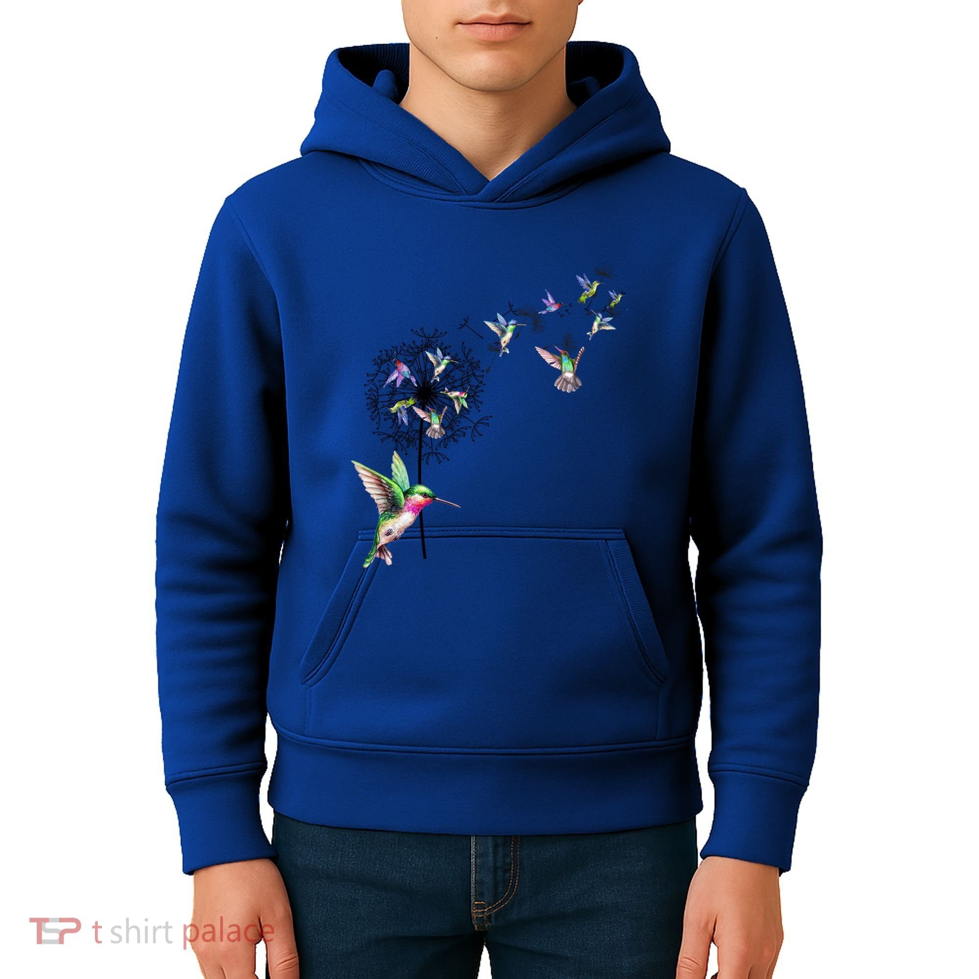 Bird Hummingbird Dandelion Flowers Gift Meaningful Gift Kids Hoodie