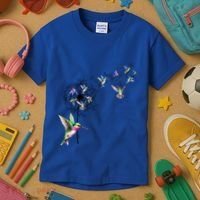Bird Hummingbird Dandelion Flowers Gift Meaningful Gift Kids T-Shirt thumb 3