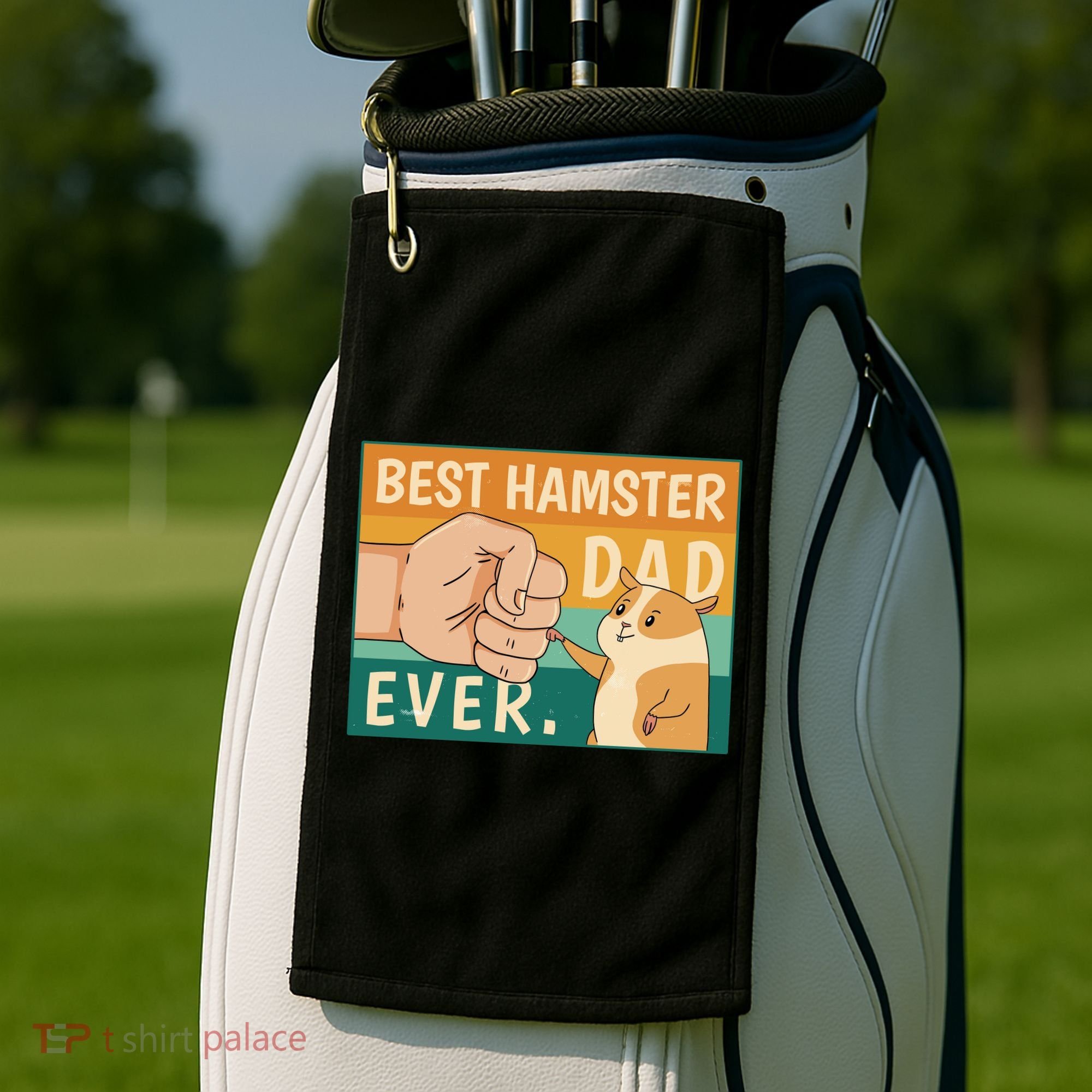 Best Hamster Dad Ever Retro Golf Towel