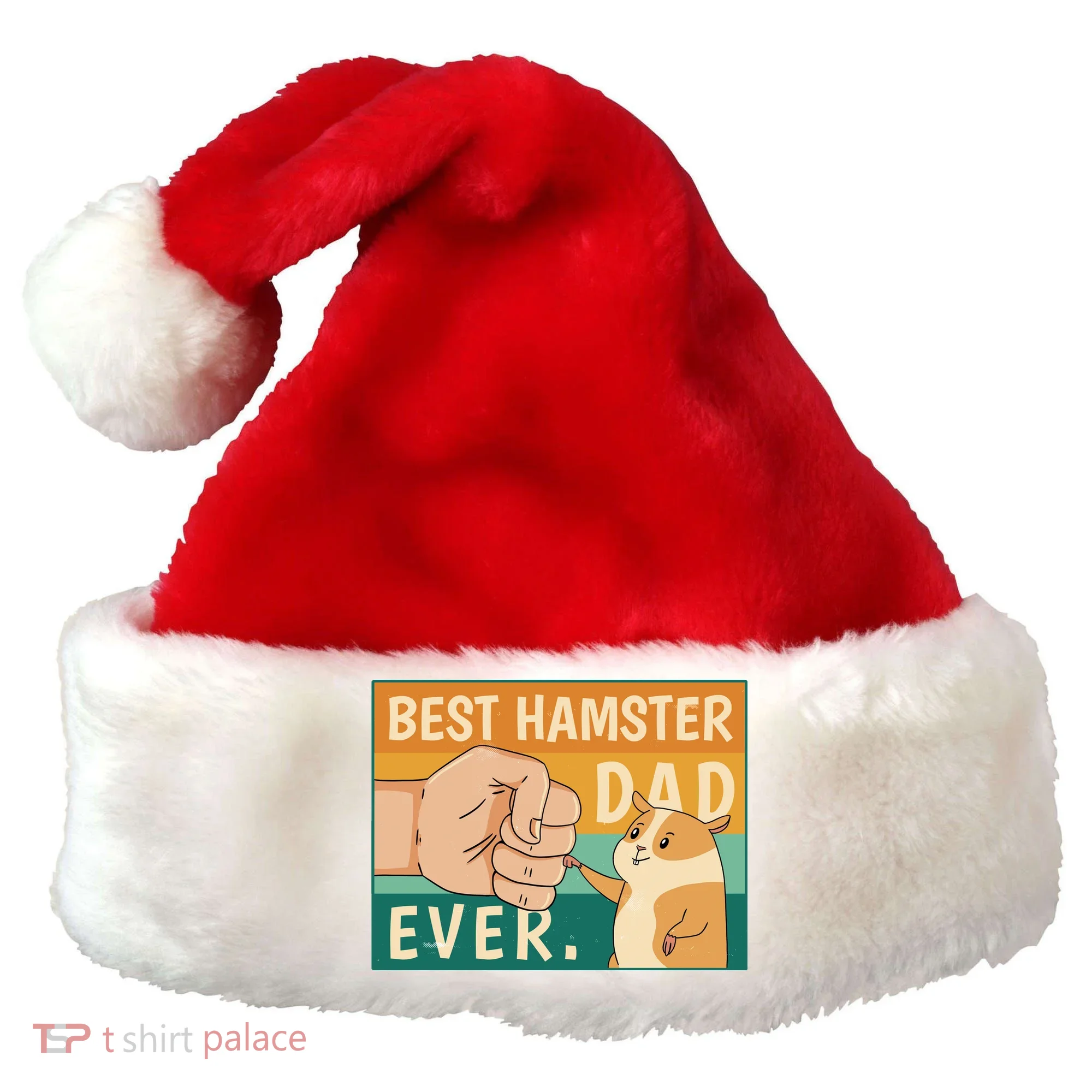 Best Hamster Dad Ever Retro Santa Hat
