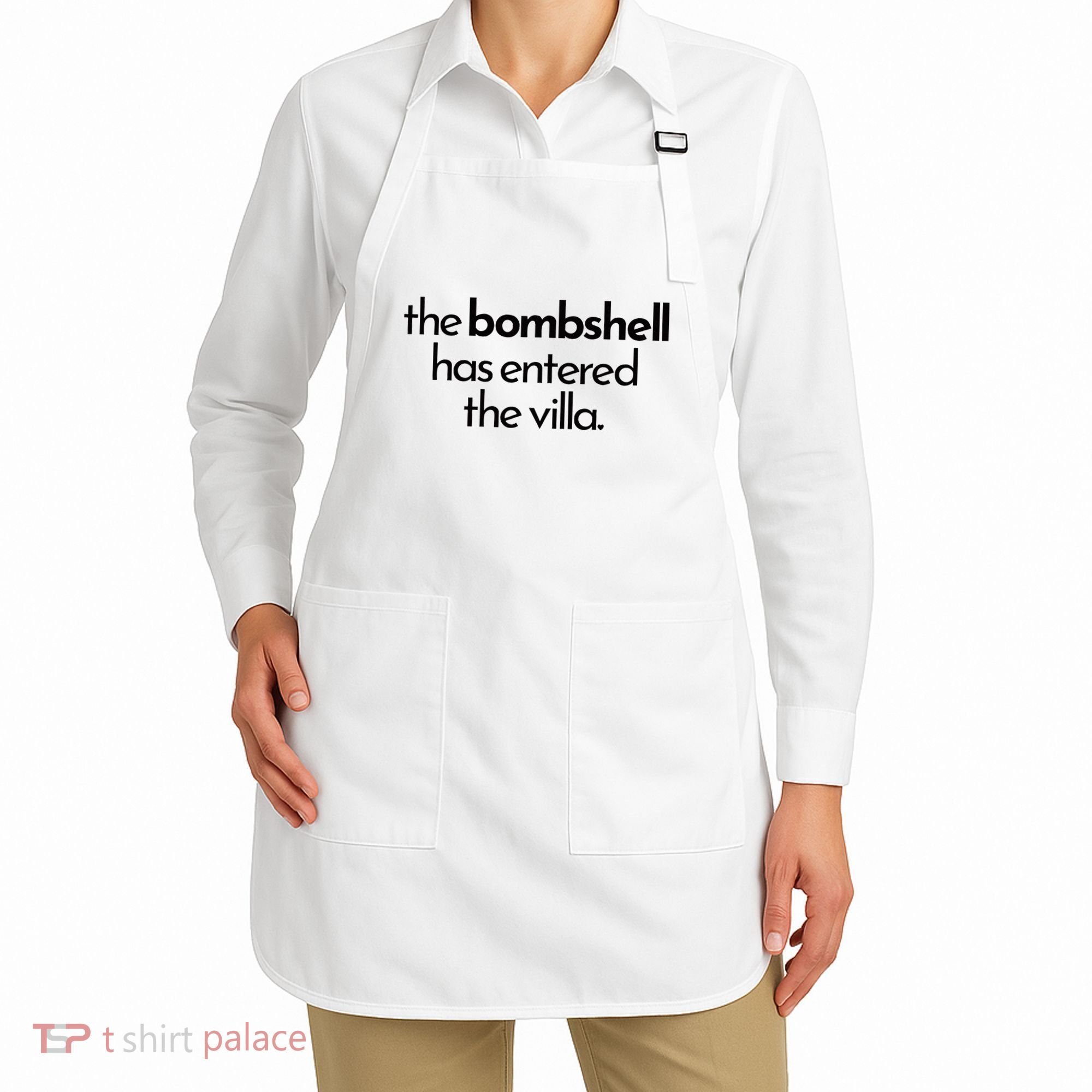 Bombshell Has Entered The Villa Funy Got A Text Chat Meme Apron