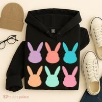 Bunny Head Easter Holiday Hoodie thumb 4