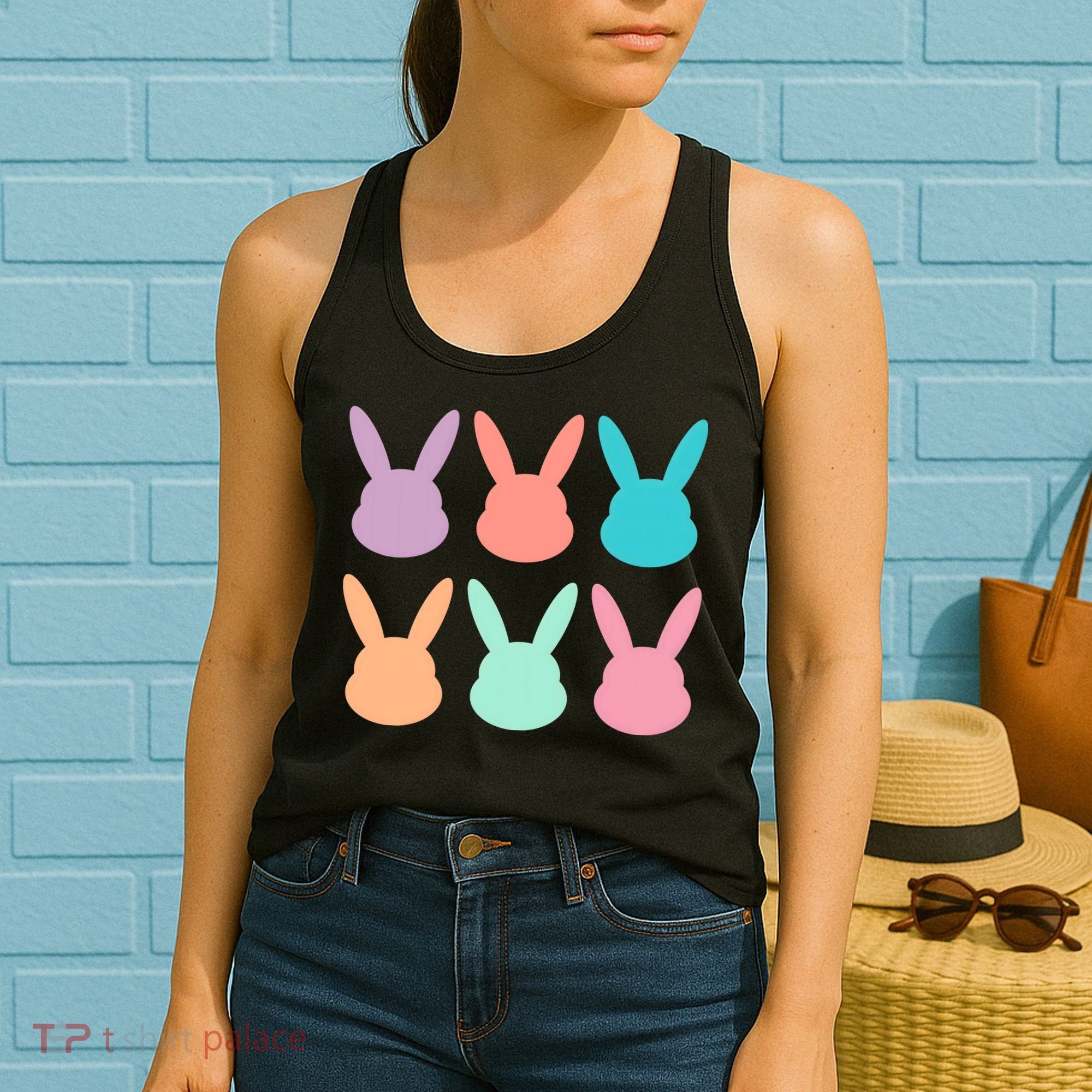 Bunny Head Easter Holiday Women's Tank Top