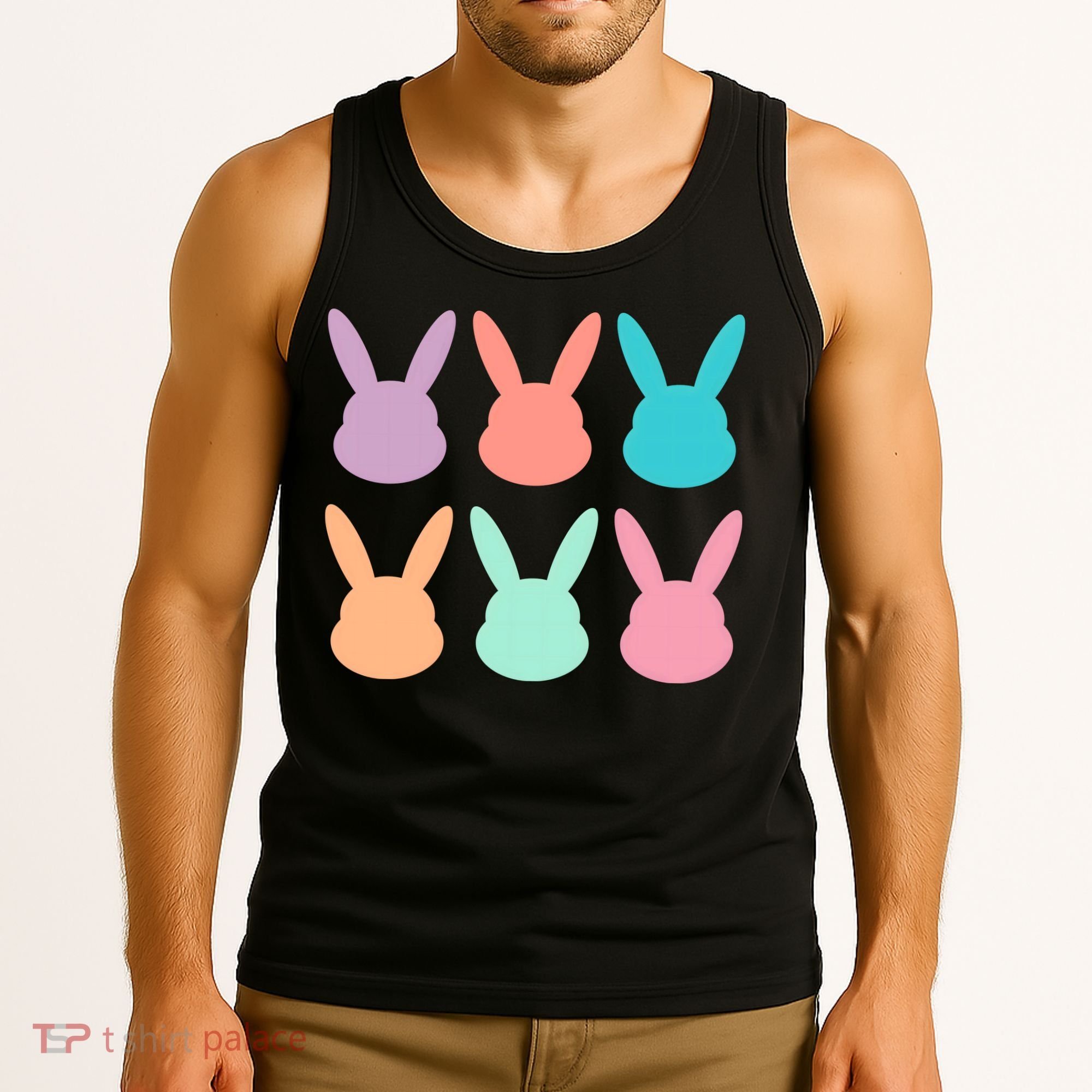 Bunny Head Easter Holiday Tank Top