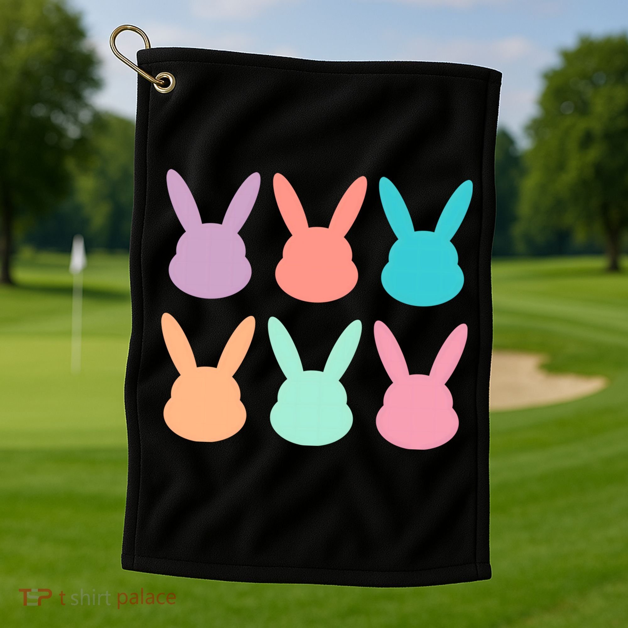 Bunny Head Easter Holiday Golf Towel