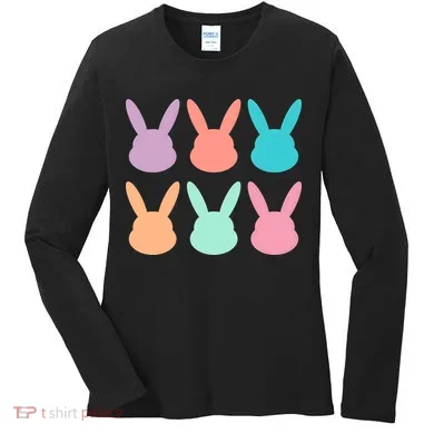 Bunny Head Easter Holiday Women's Long Sleeve Shirt