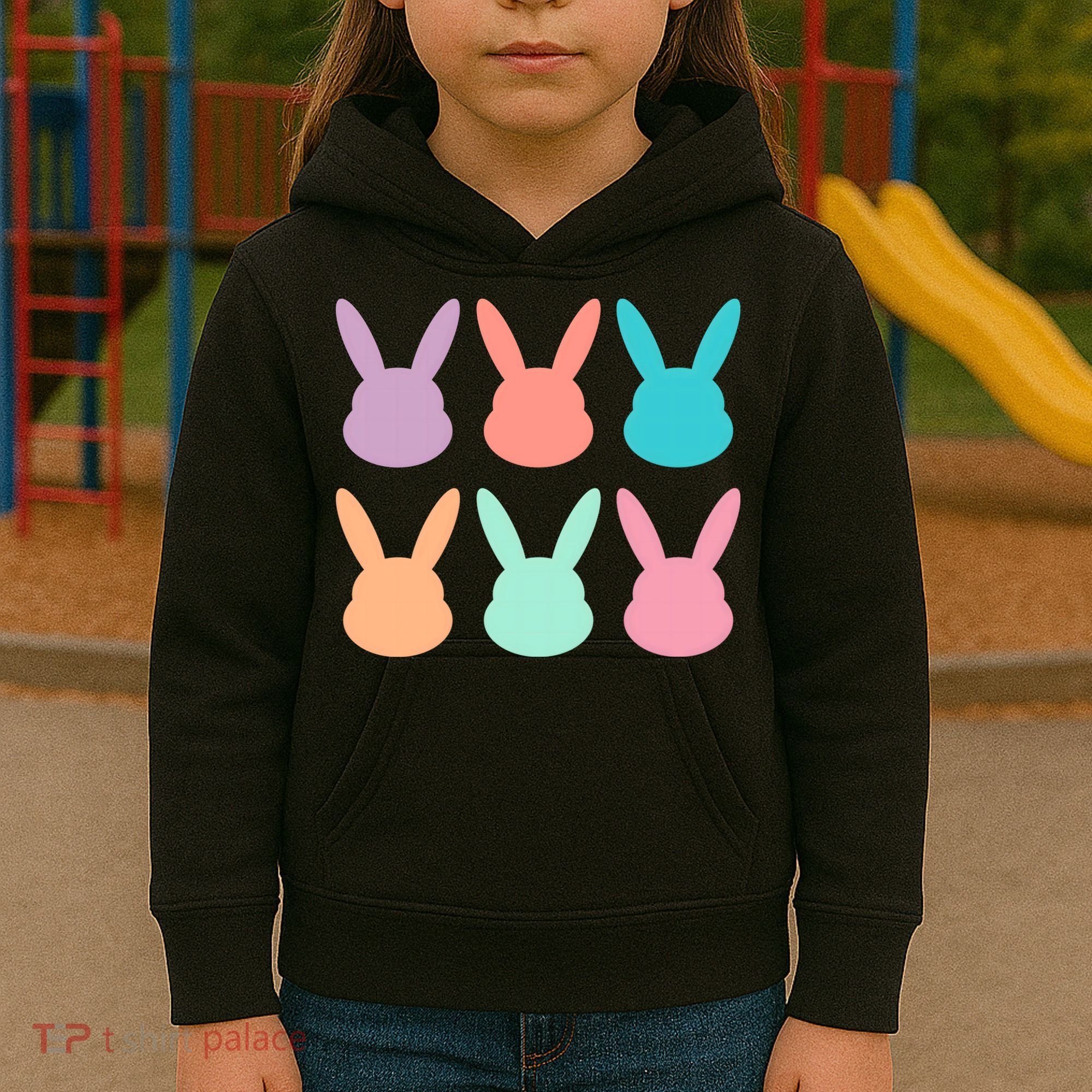 Bunny Head Easter Holiday Kids Hoodie