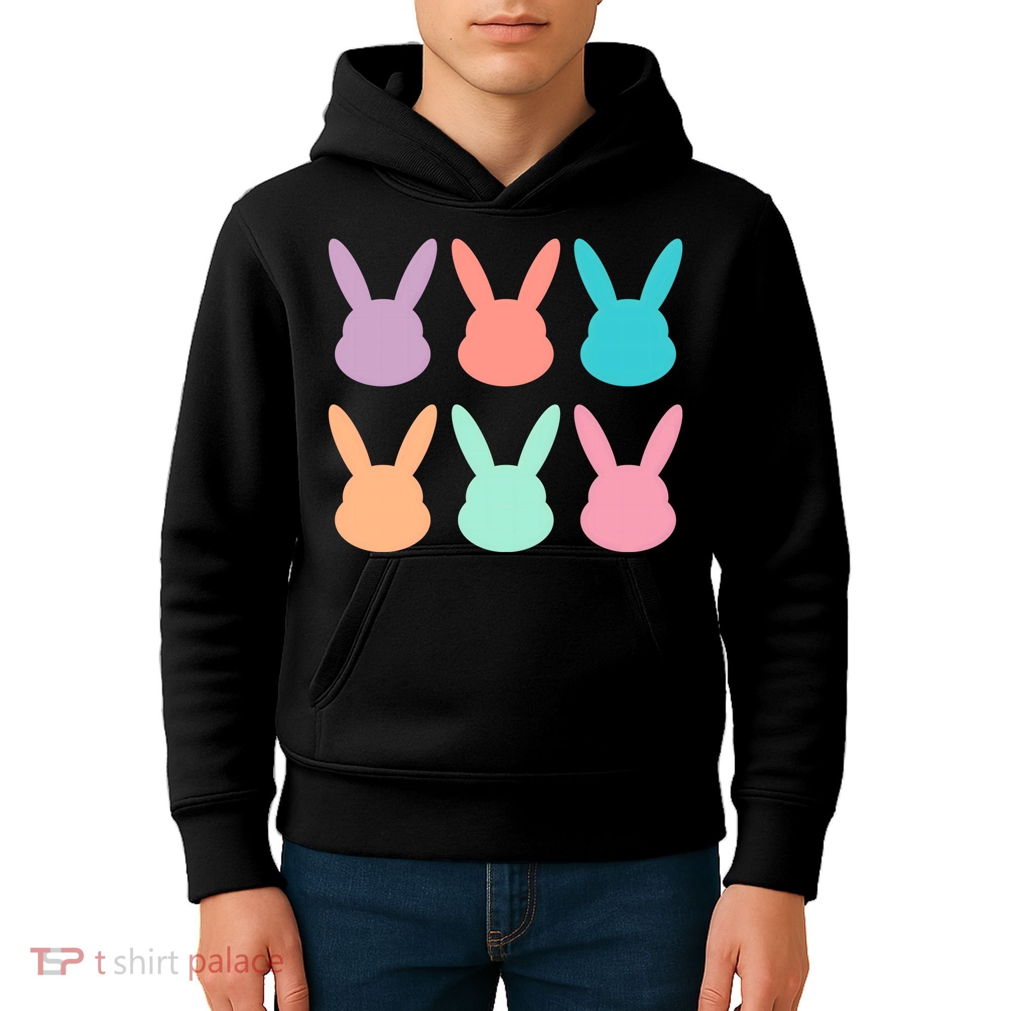 Bunny Head Easter Holiday Kids Hoodie