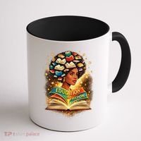 Black History Education Is Freedom Book Reading Learning Coffee Mug thumb 1