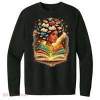 Black History Education Is Freedom Book Reading Learning V.I.T. Fleece Crew Sweatshirt thumb 0