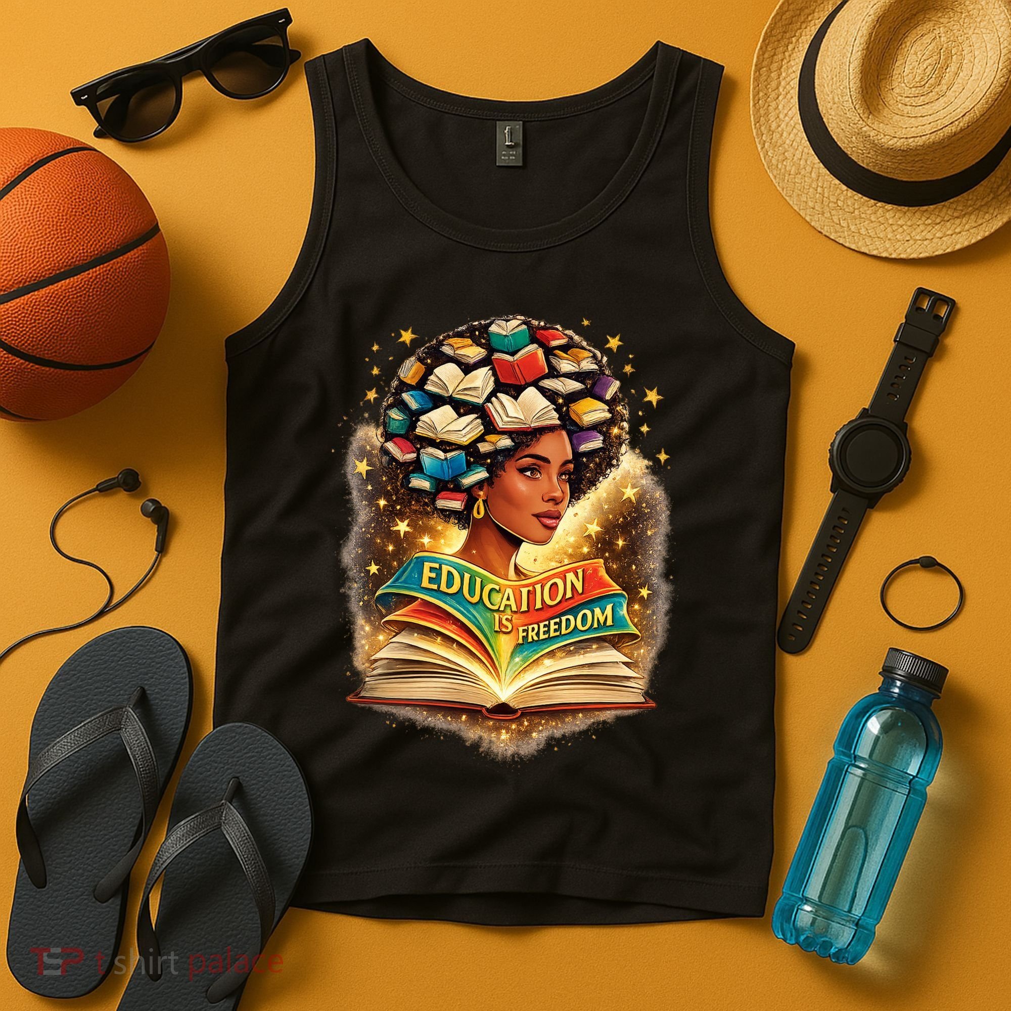 Black History Education Is Freedom Book Reading Learning Tank Top