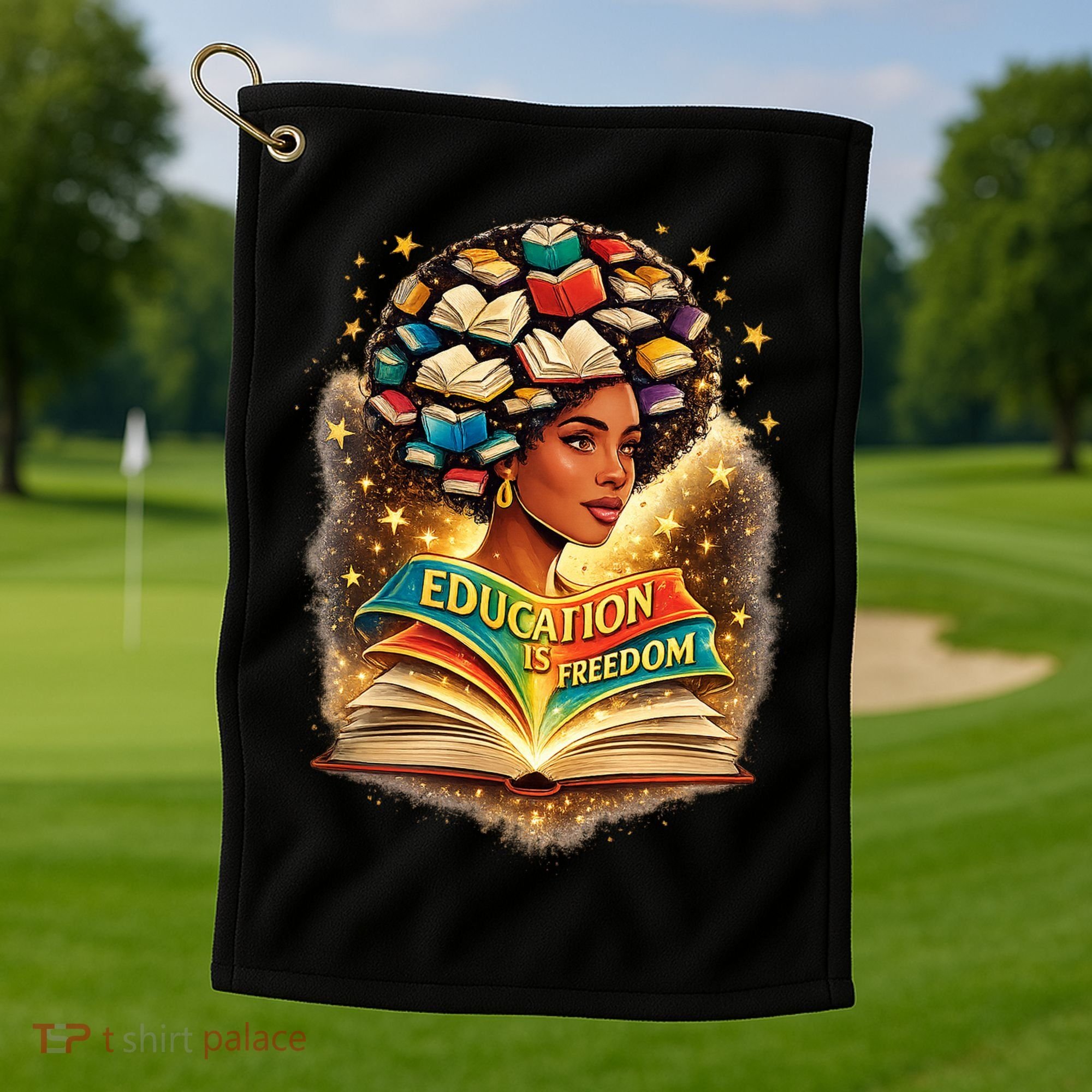 Black History Education Is Freedom Book Reading Learning Golf Towel