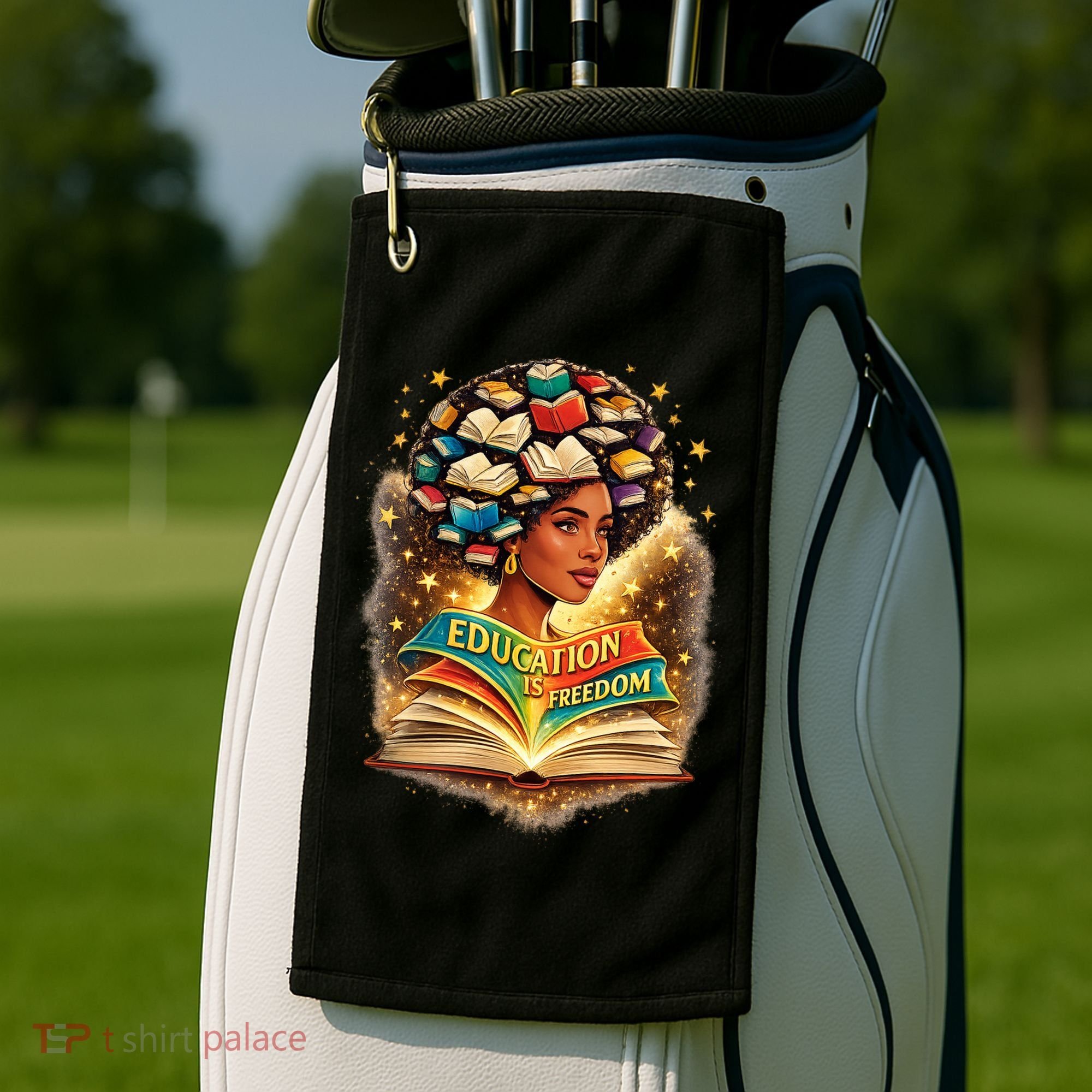 Black History Education Is Freedom Book Reading Learning Golf Towel