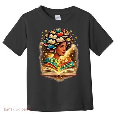 Black History Education Is Freedom Book Reading Learning Toddler T-Shirt