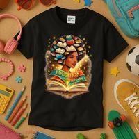 Black History Education Is Freedom Book Reading Learning Kids T-Shirt thumb 3