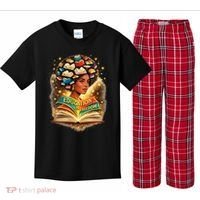 Black History Education Is Freedom Book Reading Learning Kids Plaid Pajama Set thumb 0