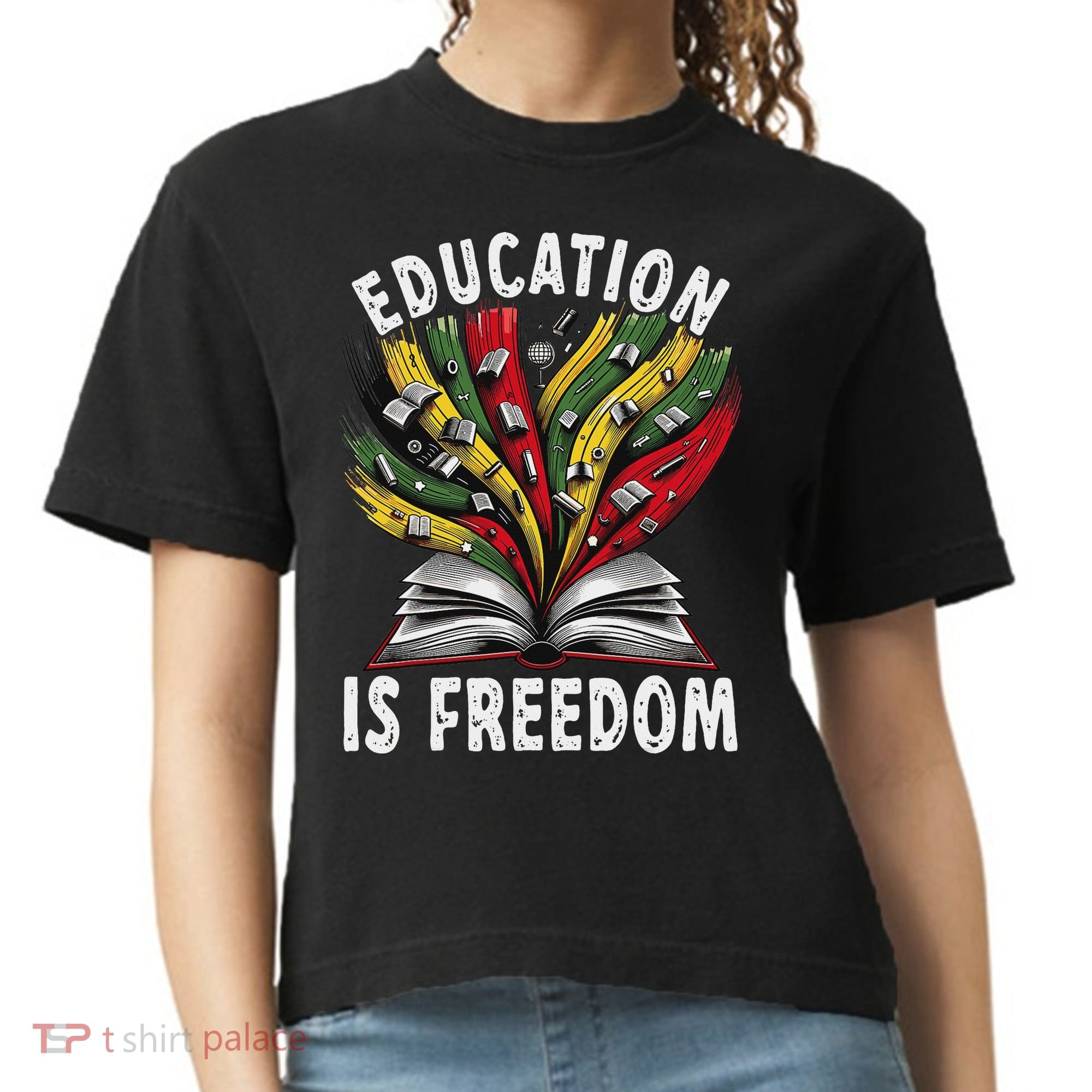 Black History Education Is Freedom Books Black History Comfort Colors Boxy T-Shirt