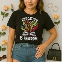 Black History Education Is Freedom Books Black History Comfort Colors Boxy T-Shirt thumb 2