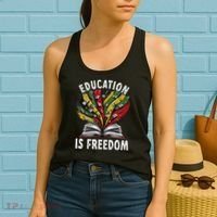 Black History Education Is Freedom Books Black History Women's Tank Top thumb 2