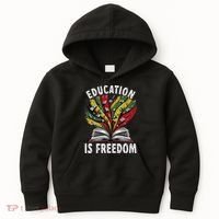 Black History Education Is Freedom Books Black History Kids Hoodie thumb 0