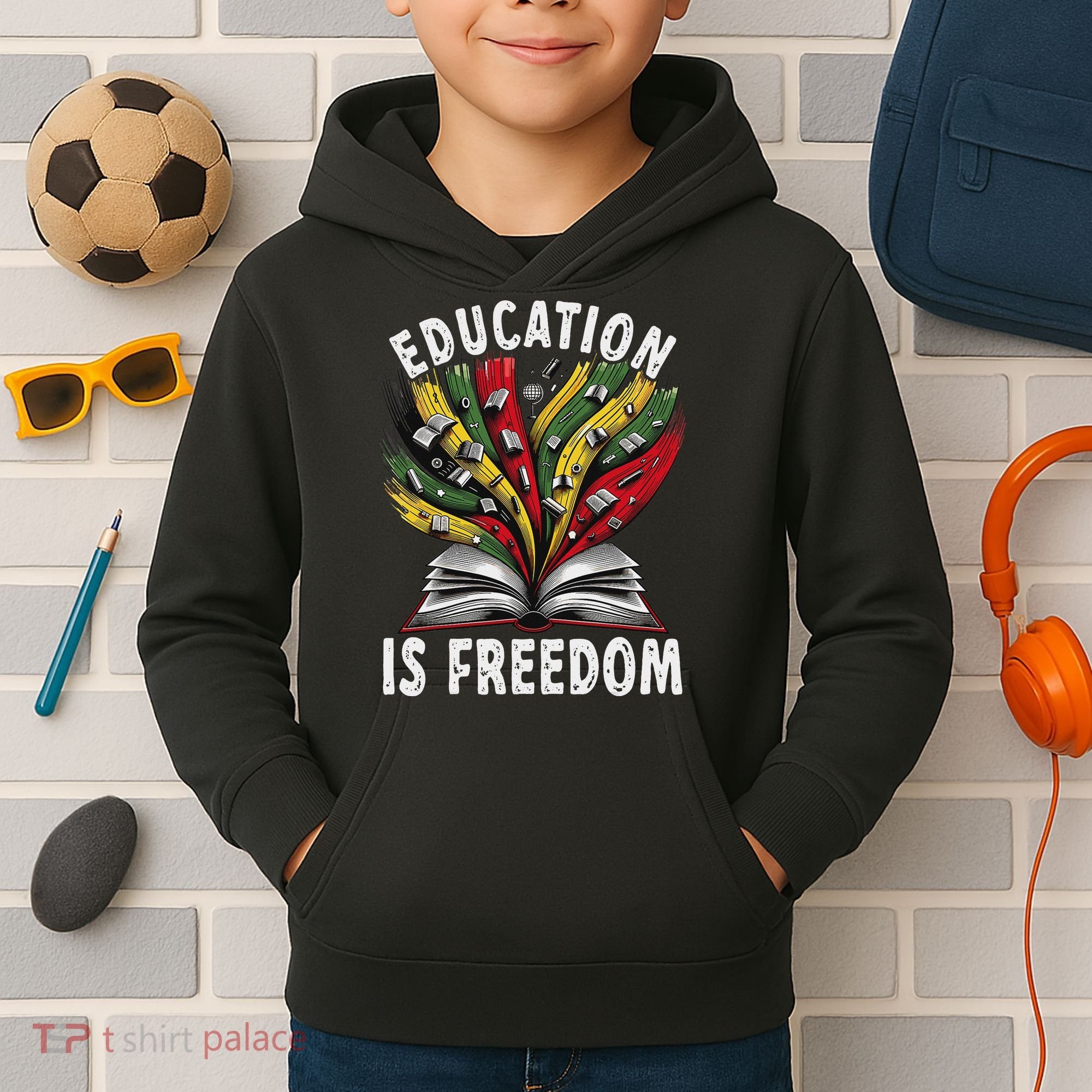 Black History Education Is Freedom Books Black History Kids Hoodie