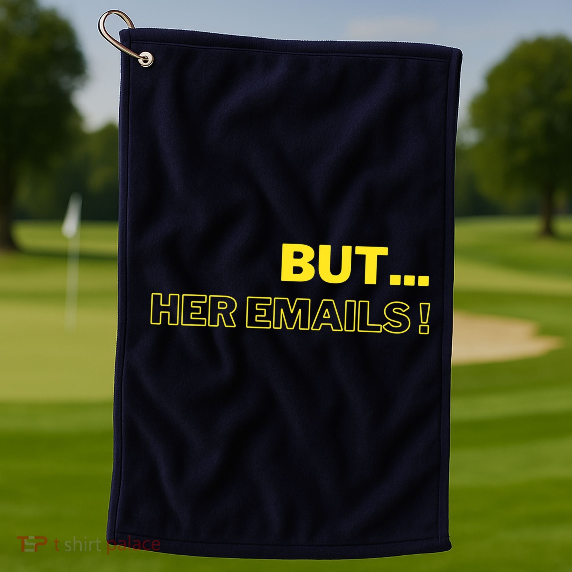 But Her Emails Funny Memes Golf Towel