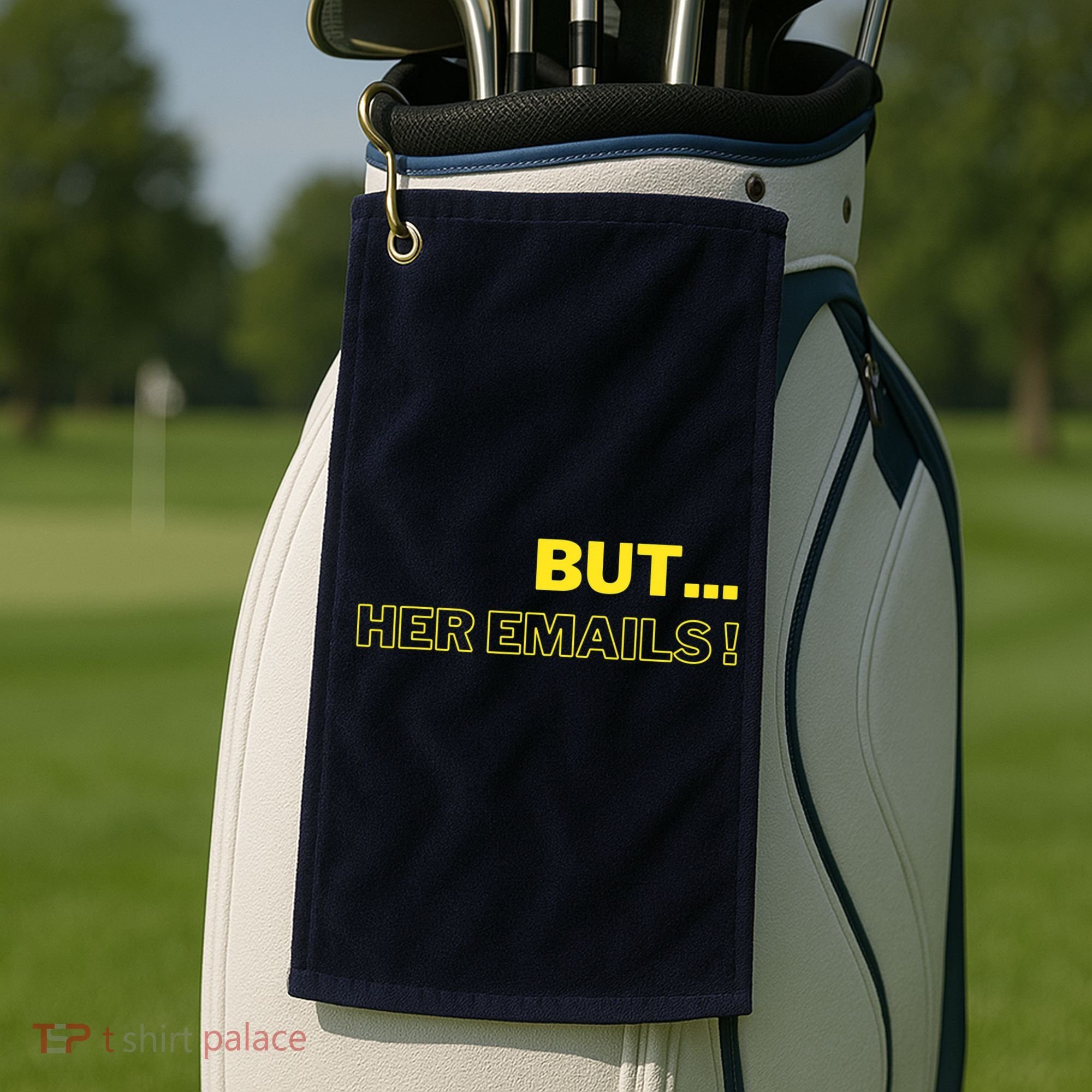 But Her Emails Funny Memes Golf Towel