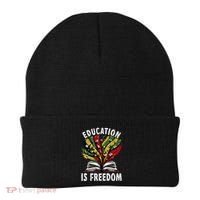 Black History Education Is Freedom Books Black History Beanie thumb 0