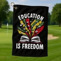 Black History Education Is Freedom Books Black History Golf Towel thumb 1