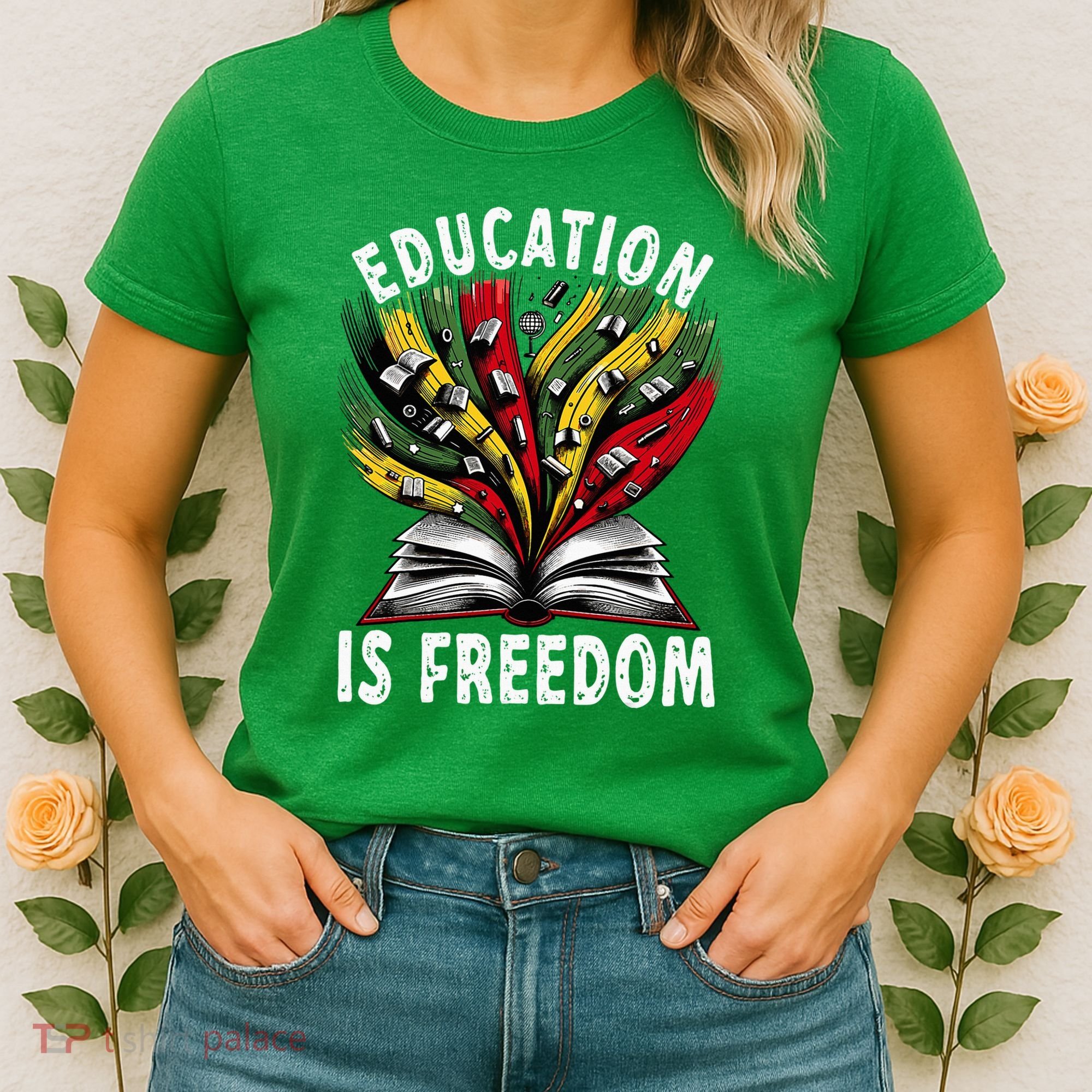 Black History Education Is Freedom Books Black History Women's T-Shirt