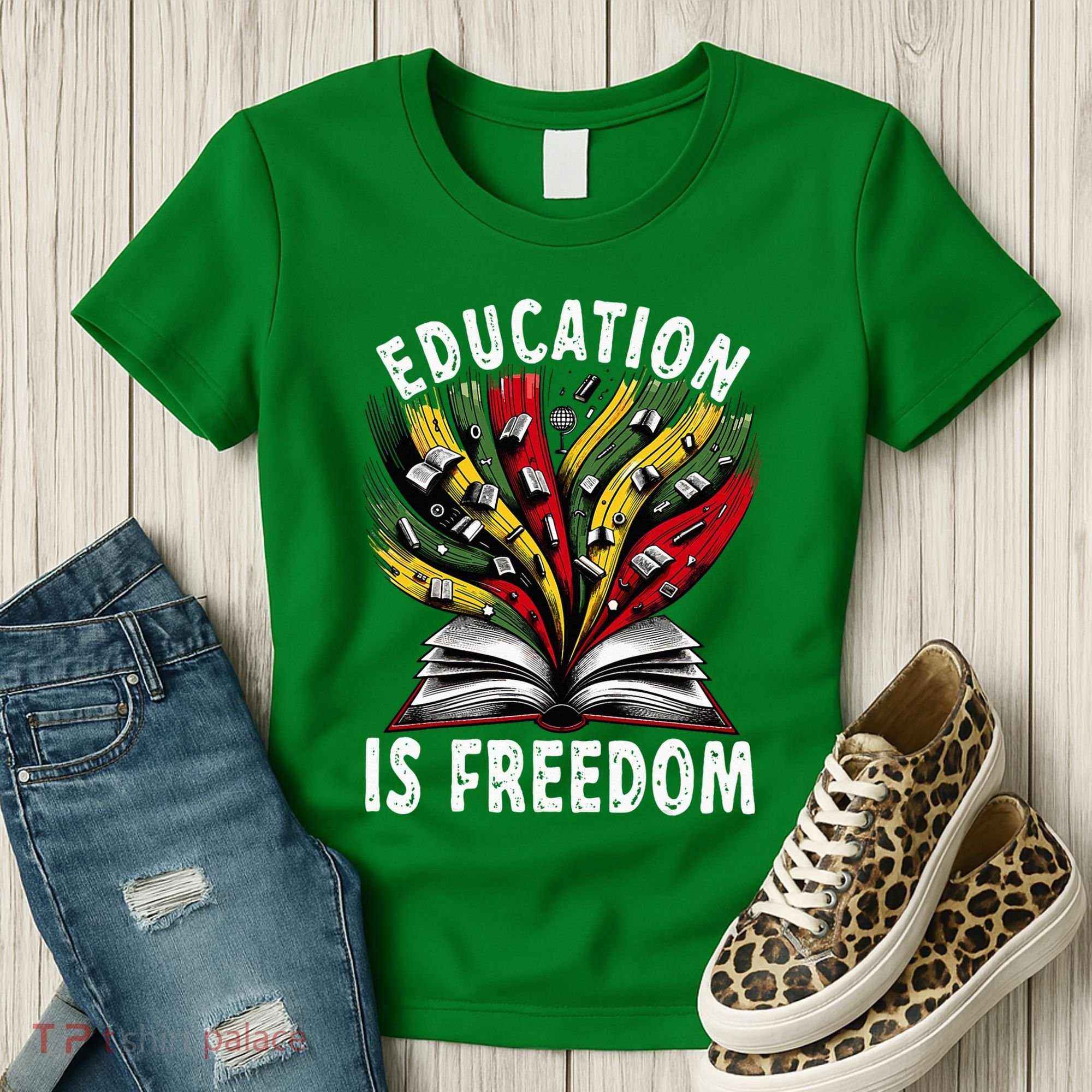 Black History Education Is Freedom Books Black History Women's T-Shirt