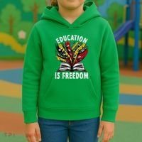 Black History Education Is Freedom Books Black History Kids Hoodie thumb 3