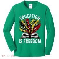 Black History Education Is Freedom Books Black History Kids Long Sleeve Shirt thumb 0