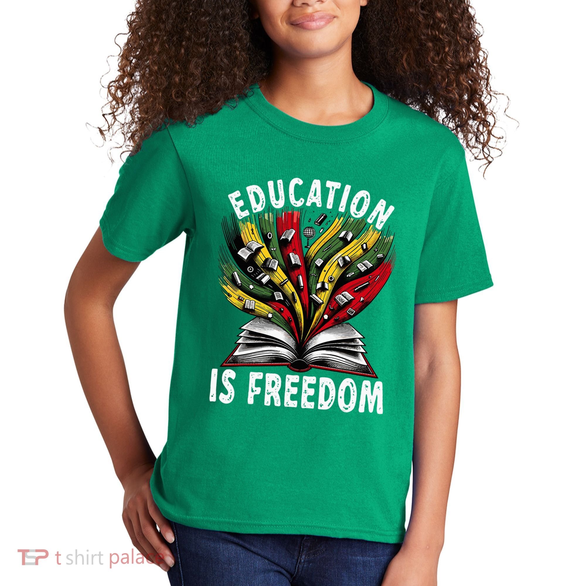 Black History Education Is Freedom Books Black History Kids T-Shirt