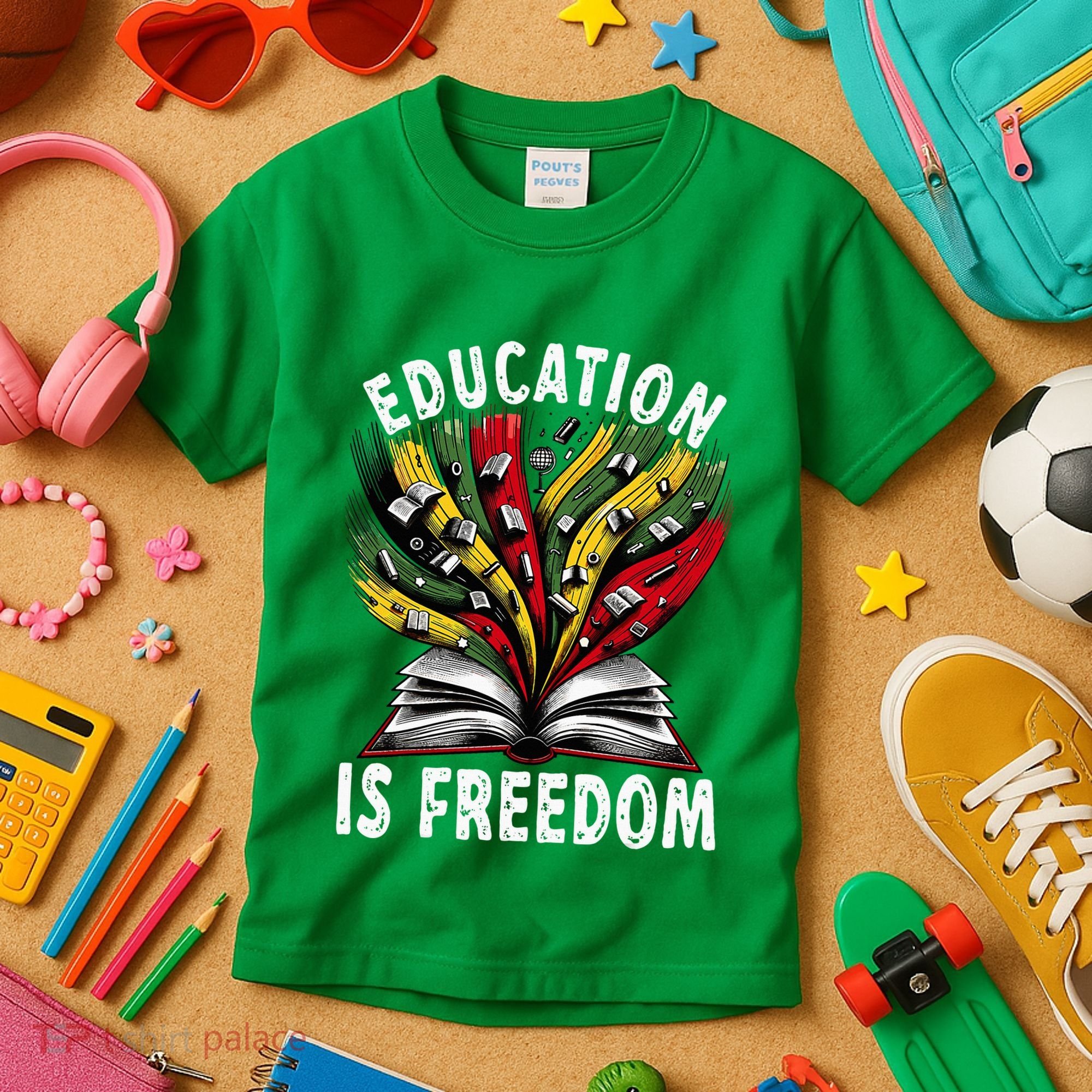 Black History Education Is Freedom Books Black History Kids T-Shirt
