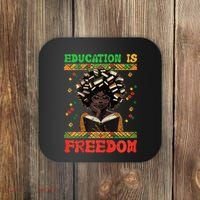 Black History Education Freedom Afro Teacher Female Coaster thumb 0