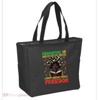 Black History Education Freedom Afro Teacher Female Tote Bag thumb 2