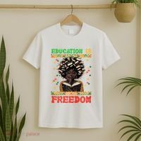 Black History Education Freedom Afro Teacher Female T-Shirt thumb 2
