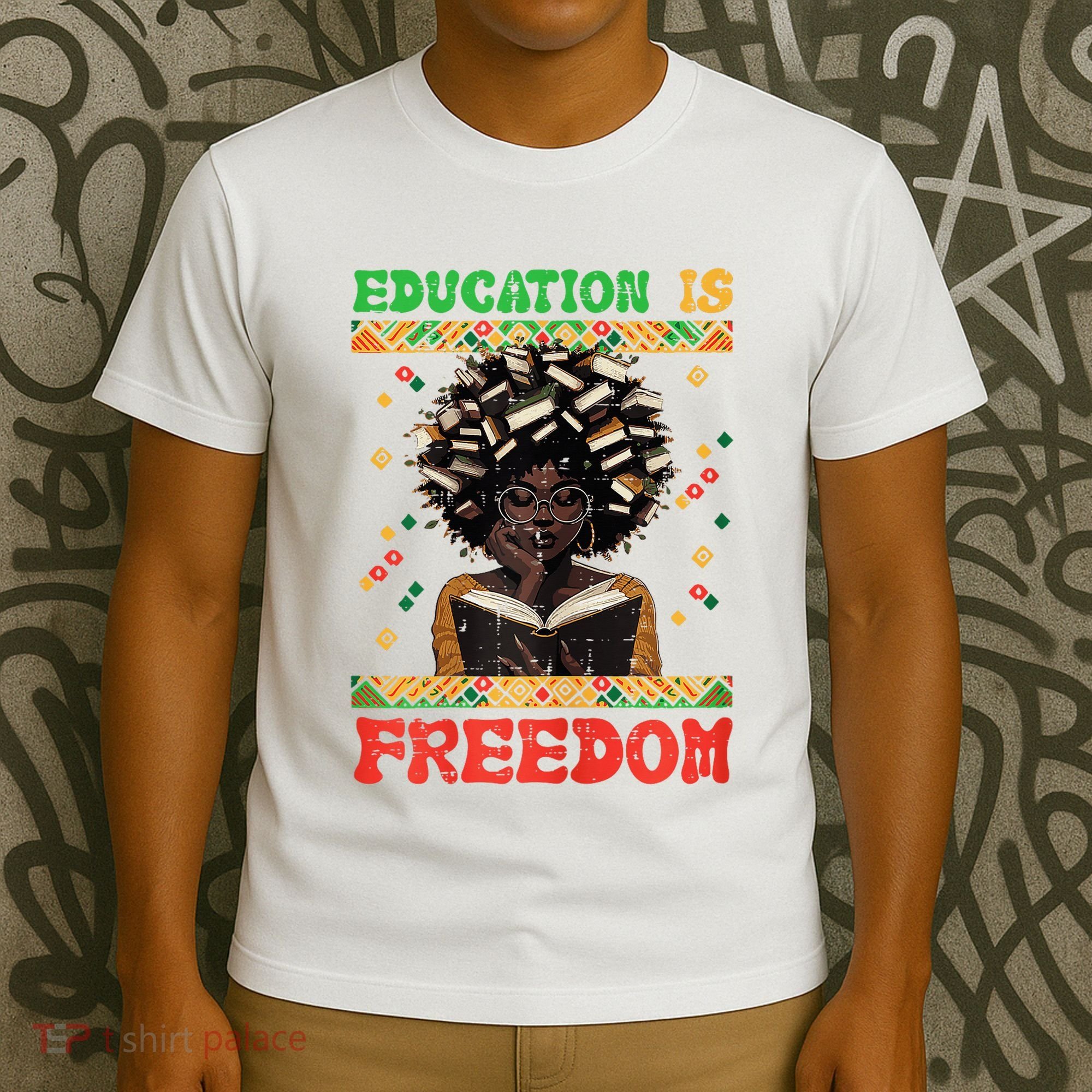 Black History Education Freedom Afro Teacher Female T-Shirt