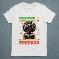 Black History Education Freedom Afro Teacher Female T-Shirt thumb 5