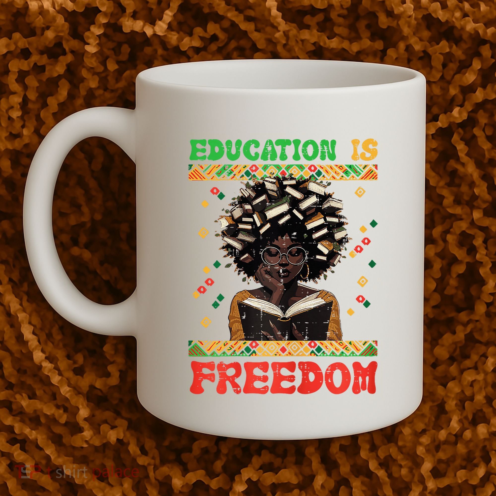 Black History Education Freedom Afro Teacher Female Coffee Mug