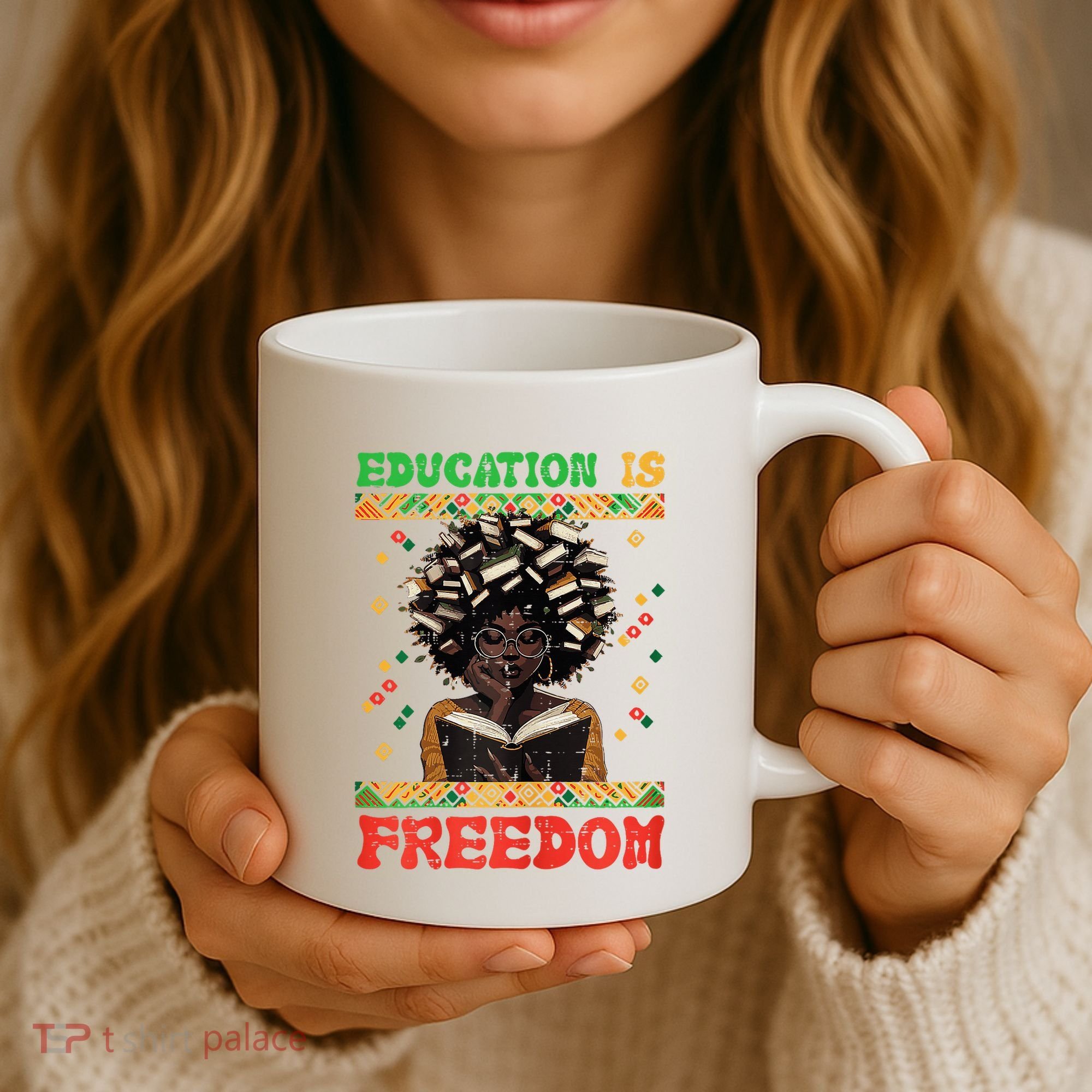 Black History Education Freedom Afro Teacher Female Coffee Mug