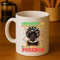 Black History Education Freedom Afro Teacher Female Coffee Mug thumb 4