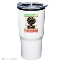 Black History Education Freedom Afro Teacher Female Tumbler thumb 0