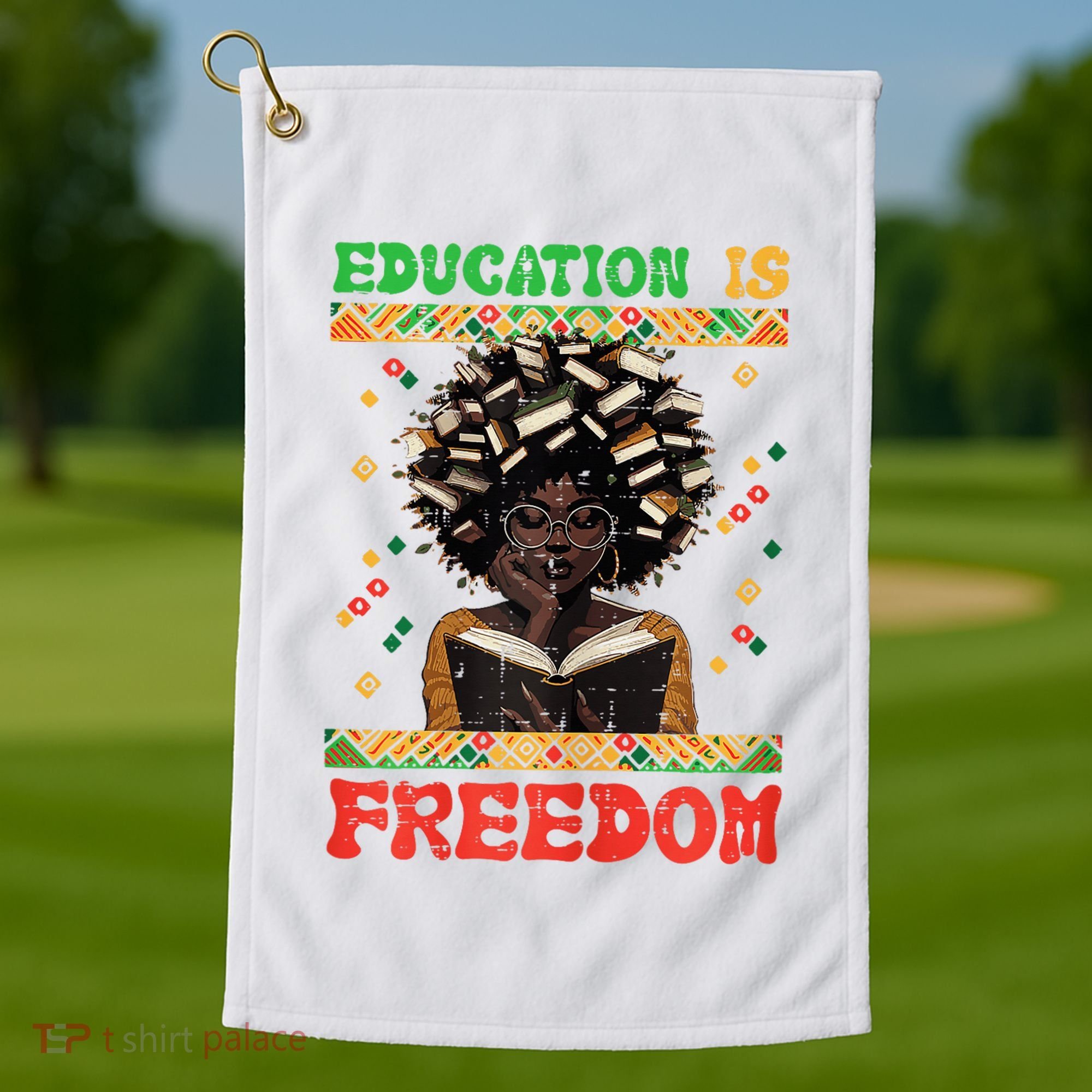 Black History Education Freedom Afro Teacher Female Golf Towel