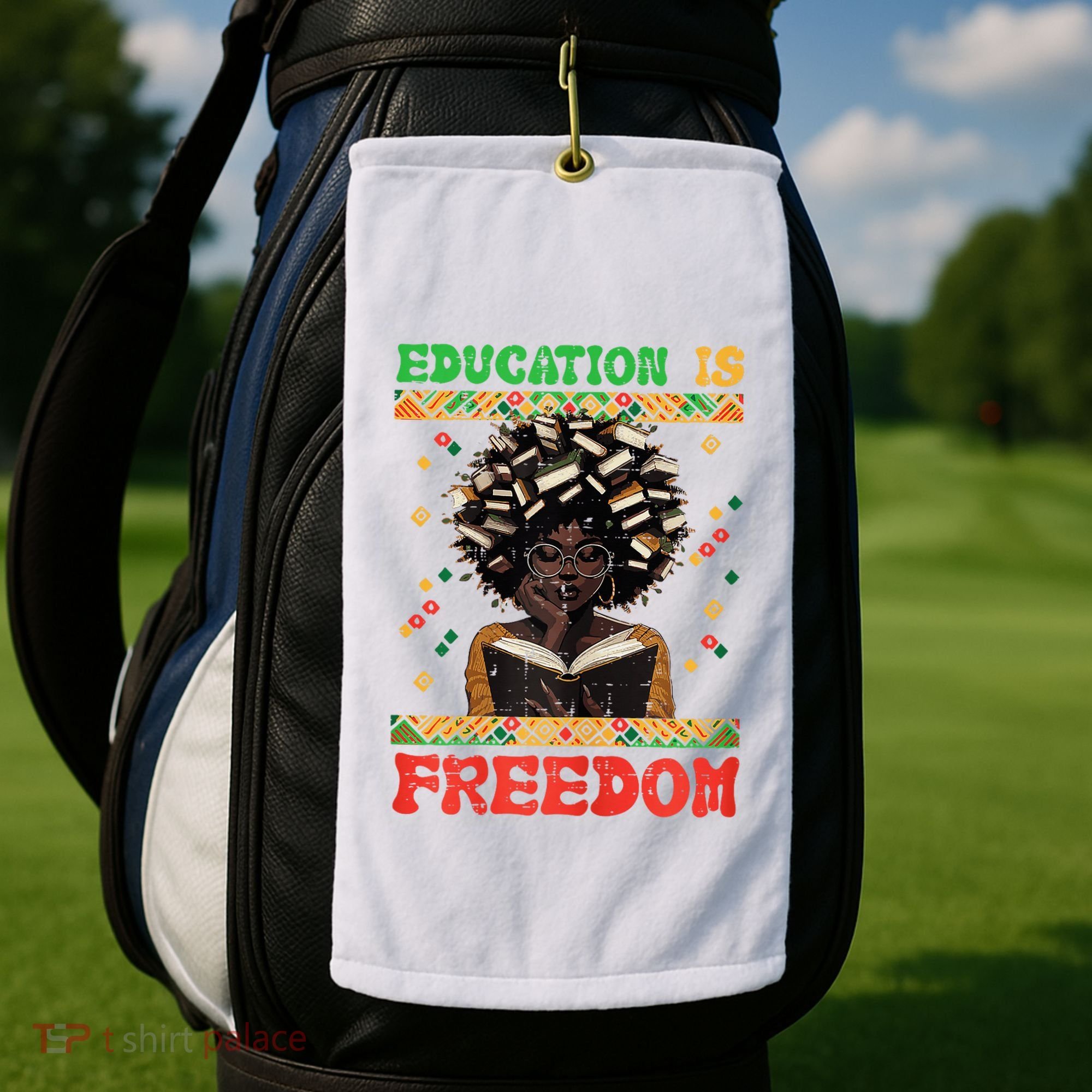 Black History Education Freedom Afro Teacher Female Golf Towel